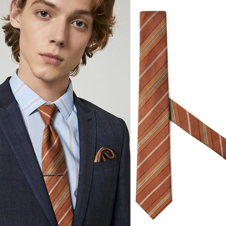 ネクタイ 格調高い斜め織りストライプ